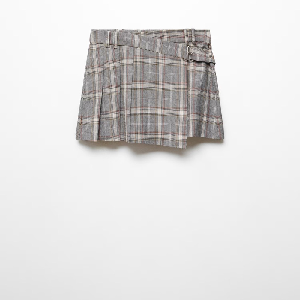 Mango plaid Mini Skirt